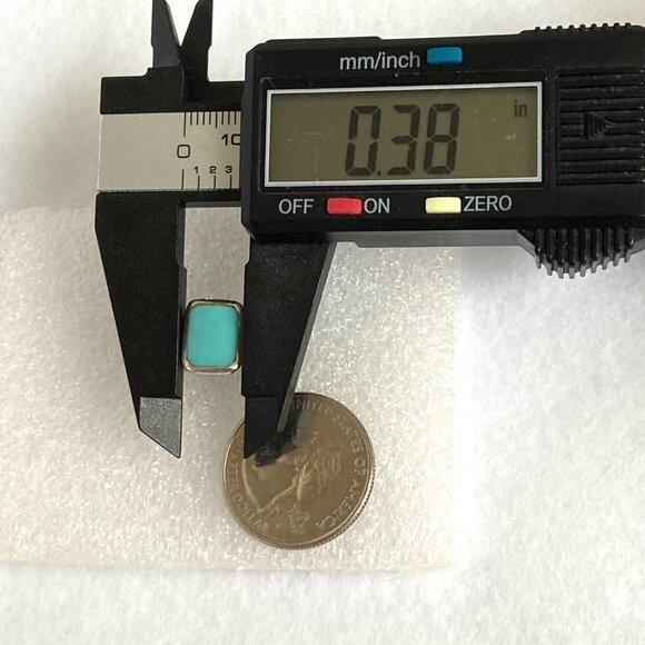 Sterling Silver 925 Rectangular Faux Turquoise Inlay Marcasite Shank Ring Sz 6.5 - Picture 15 of 16